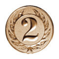 Emblém s číslom 2, priemer 25 mm, zlato