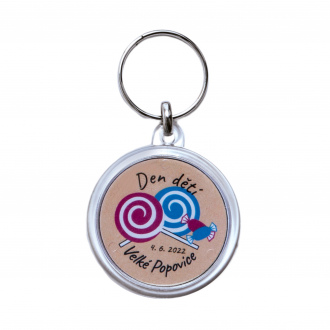 Kľúčenka kruh, priemer 35 mm, transparentná