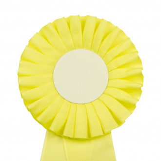 Kokarda jednoradová ŠTANDARD, priemer 11 cm, sv.žltá