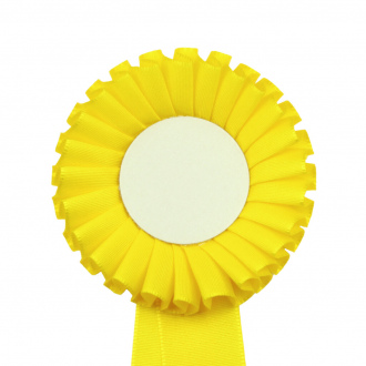 Kokarda jednoradová ŠTANDARD, priemer 8 cm, žltá
