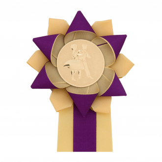 Kokarda dvojradová KVETINA viacfarebná, priemer 11 cm