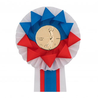 Kokarda dvojradová KVETINA trikolóra, priemer 13 cm