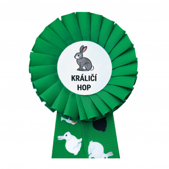Kokarda jednoradová KRÁLIKY, priemer 8 cm
