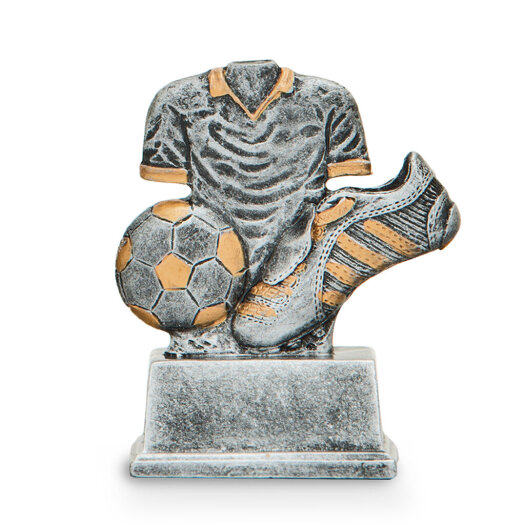 Futbalová trofej, výška 11 cm, strieborná/zlatá