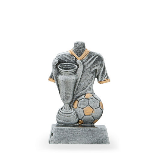 Futbalová trofej, výška 10 cm, strieborná/zlatá
