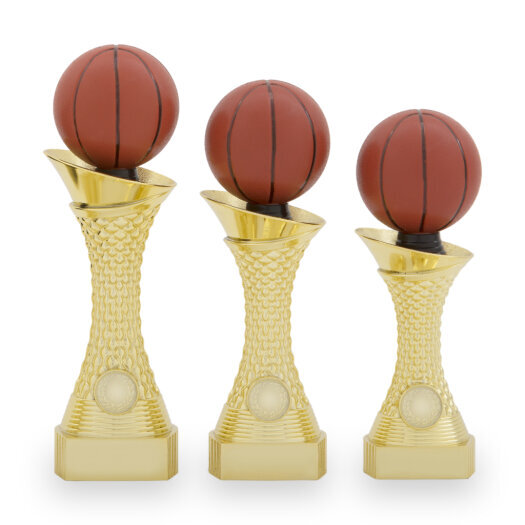 Trofej so symbolom basketbalu, výška 23 cm, viacfarebná