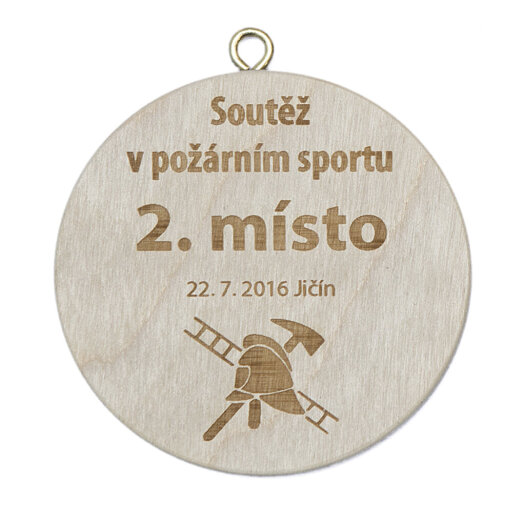 Drevená medaila s gravírovaním, 50 mm