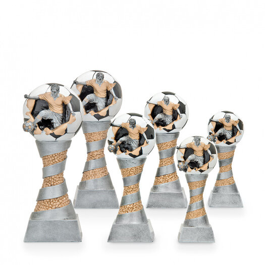 Trofej s fotbalistou, výška 21 cm, vícebarevná