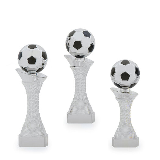 Trofej s fotbalovým míčem, výška 23 cm, stříbrná/černá