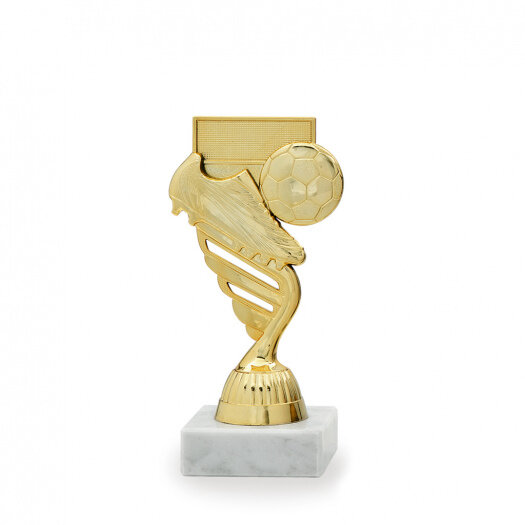 Figurka s fotbalovou tématikou, výška 15 cm, zlatá