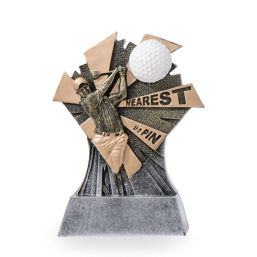 Trofej se symbolem golfu, výška 16 cm, vícebarevná