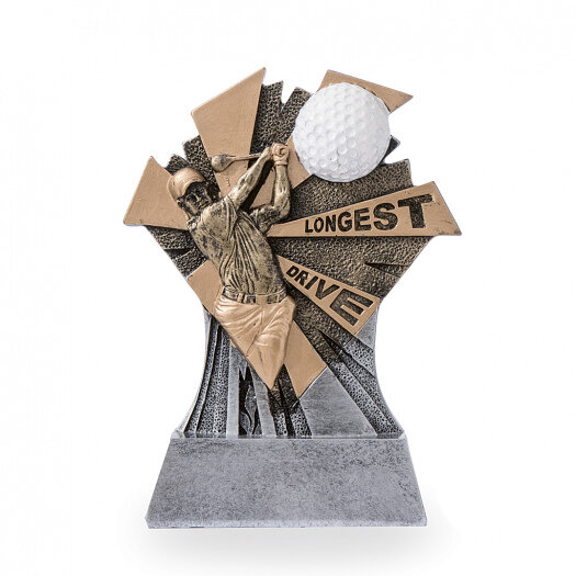 Trofej se symbolem golfu, výška 16 cm, vícebarevná
