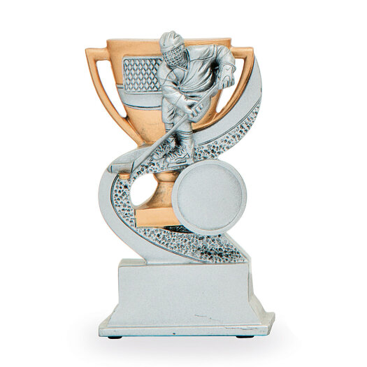 Trofej se symbolem hokeje, výška 12 cm, stříbrná/zlatá