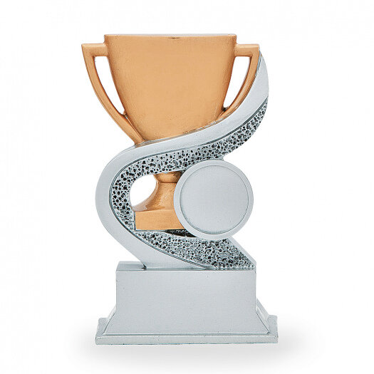 Trofej se symbolem poháru, výška 12 cm, stříbrná/zlatá