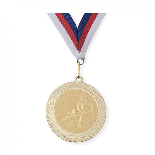 Účastnická cena - medaile s emblémem a stuhou, prům. 70mm, zlatá
