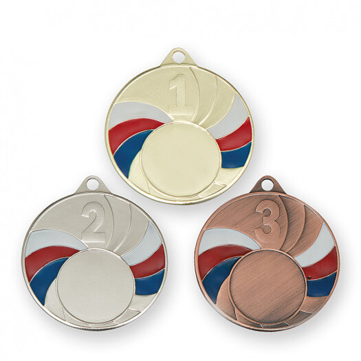 Medaile na emblém, 50 mm, zlatá/trikolora