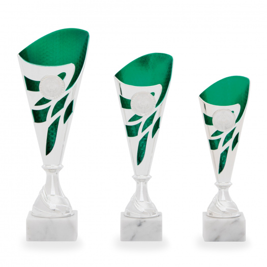 Pohár DESIGN, výška 21 cm, stříbrný/zelený
