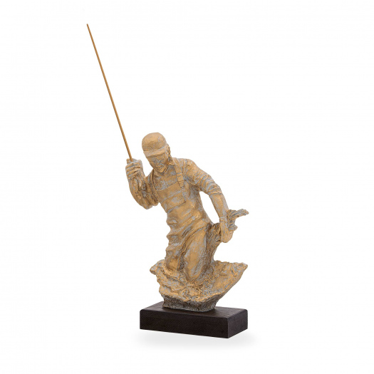 Trofej luxusní se symbolem rybářství, výška 30 cm, zlatá