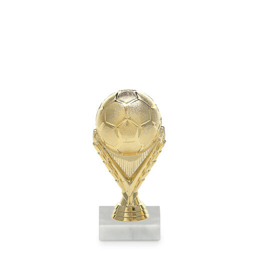 Figúrka futbalová lopta, 15 cm, zlato, vrátane podstavca