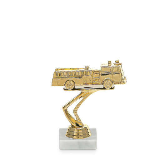 Figúrka hasičské auto, 11 cm, zlato, vrátane podstavca