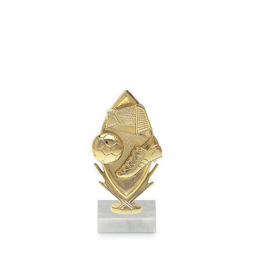 Figúrka - symbol futbal, 16 cm, zlato, vrátane podstavca