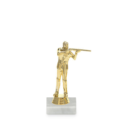Figúrka streľba - brokovnice, 15 cm, zlato, vrátane podstavca