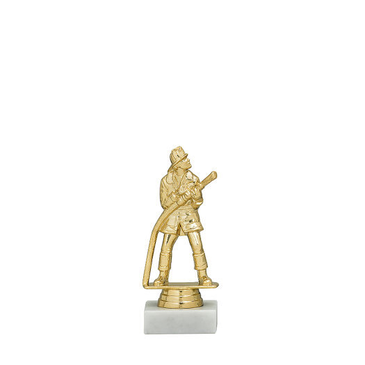 Figúrka hasič, 15 cm, zlato, vrátane podstavca