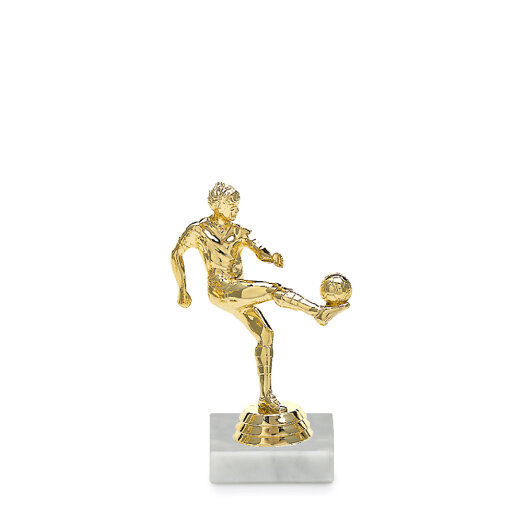 Figúrka so symbolom futbalu, 13 cm, zlato, vrátane podstavca