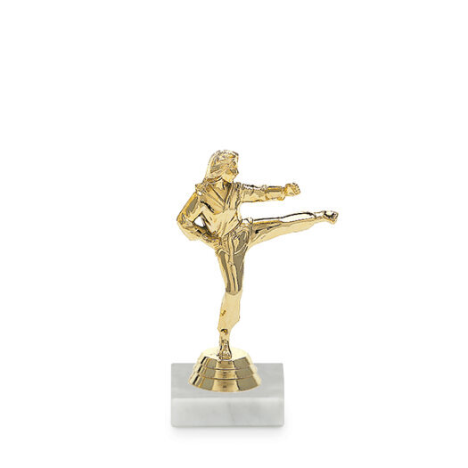 Figúrka karate - žena, 12 cm, zlato, vrátane podstavca