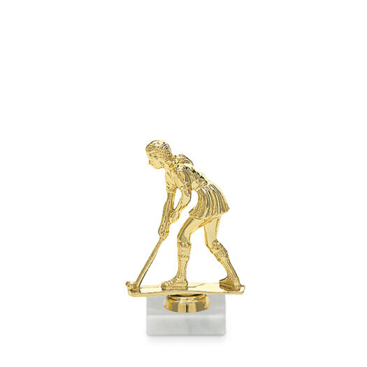 Figúrka pozemný hokej - žena, 10 cm, zlato, vrátane podstavca