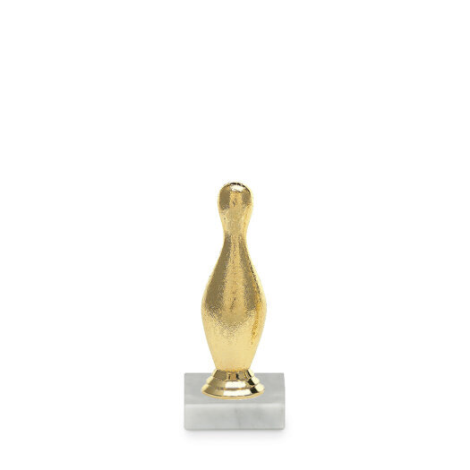 Figúrka bowling - kolok, 14 cm, zlato, vrátane podstavca