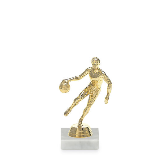 Figúrka so symbolom basketbalu, muž 13 cm, zlato, vrátane podstavca