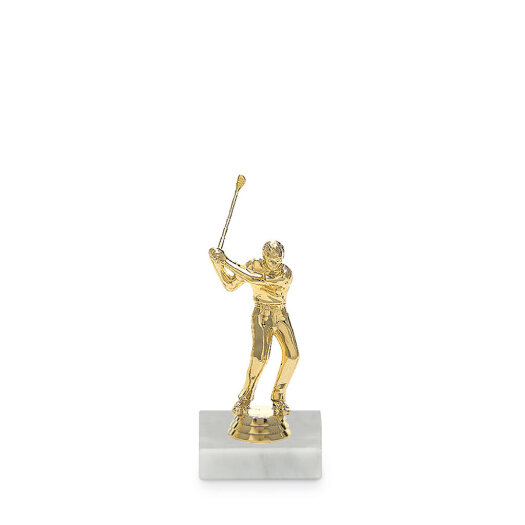 Figúrka golf - muž, 14 cm, zlato, vrátane podstavca