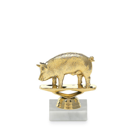 Figúrka chovateľstvo - prasa, 9 cm, zlato, vrátane podstavca