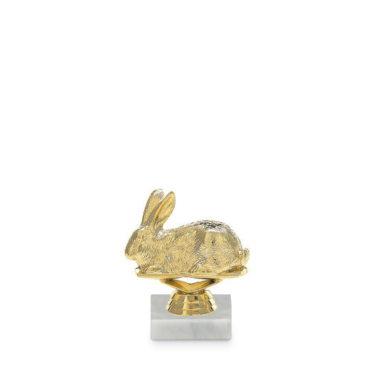 Figúrka chovateľstvo - králik, 9 cm, zlato, vrátane podstavca
