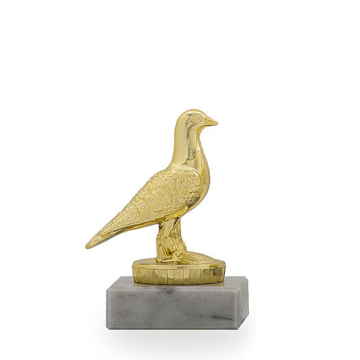 Figúrka holub, zlatá, 10cm, vrátane podstavca