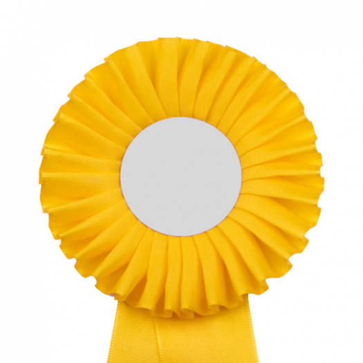Kokarda jednoradová ŠTANDARD, priemer 11 cm, žltá