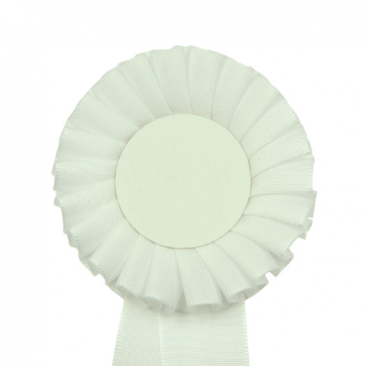Kokarda jednoradová ŠTANDARD, priemer 8 cm, biela