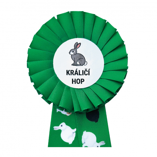 Kokarda jednoradová KRÁLIKY, priemer 8 cm